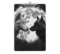 Acrilico Appunti, Lupi Amore Sotto La Luna Stampa Animale Selvatico A4 Appunti Durevole Appunti Ufficio Appunti