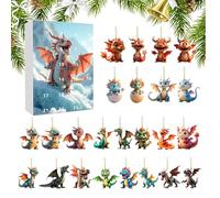 ACRILICO AVVENTI - 10.23x7.08x1.18in Flat Acrylic Cindant Christmas Countdown | 2D Festive Tree Ornament Decorazione per feste per auto Backpack Soggiorno da letto Dormi