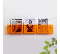 Acrilico Brochure Storage Rack Montaggio A Parete, Portariviste per Ufficio, Bagno, Sala D'attesa, Libreria Organizer, Vinile, Record Stand, Mail Makeup Display, Orange, L60cm/23.6in