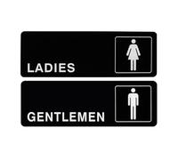 Acrilico Cartello Toilette Unisex 2 Pezzi Nero per Bagno | Segnaletica Creativa e Semplice, Guida Chiara per Uomini e Donne, Uso Ristorante Centro Commerciale