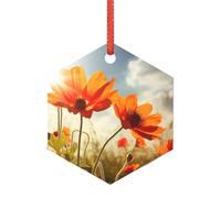 Acrilico Ciondolo di Natale Ornamento Pendente di Natale Appeso Albero Decorazione Fiore di Natale sotto il sole Ornamenti Acrilici Casale Natale Vacanze