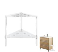 Acrilico Corner Shower Stool, Non-Slip Heavy-Duty Bath Seat, Space-Saving Bathroom Caddy, Stabile Waterproof Bathing Chair with Storage Shelf, Modern Multipurpose Stool for Shower