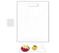 Acrilico Cutting Board - 4 mm spessore trasparente Chopping Board with Handle, antiaderente Silicone Feet Kitchen Countertop Protector, Easy Clean Clear Cutting For Meat Vegetables Fruit, 32 x 22,5 cm