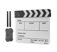 Acrilico Film Clapboard 12x10 "Clapper Board Per Cut Action Scene Con Gomma E Penne