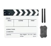 Acrilico Film Clapboard 12x10 "Clapper Board Per Cut Action Scene Con Gomma E Penne