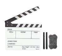 Acrilico Film Clapboard 12x10 "Clapper Board Per Cut Action Scene Con Gomma E Penne