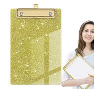 Acrilico Glitter Scuola - Portacarpetta Trendy Studente Moderno, Clip Fissa Metallico Seducente, Base Ultra Sottile Decorativa | Stile Colorato Rosa Olografico Versatile Clinica Aula Scrittura