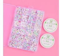 Acrilico Lettera Seme Perla Set Scatola Braccialetto Moda Gioielli Creazione Fai