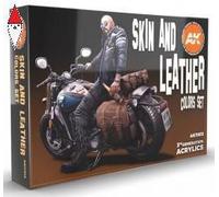 ACRILICO MODELLISMO AK INTERACTIVE SKIN AND LEATHER COLORS SET