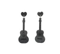 Acrilico Musica Chitarra Orecchini Pendenti Amore Cuore Strumenti Musicali Lungo Charm Orecchini A Goccia Esagerato Bling Borchie Hip Hop Gioielli Regali per Donne Ragazze Musicisti Ipoallergenici,