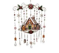 Acrilico Natale Hanging Ornamento Wind Chime Light Catcher | Scacciaspiriti in acrilico, decorazione natalizia che si illumina alla luce del sole, ornamento da appendere per finestre