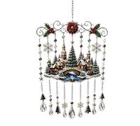 Acrilico Natale Hanging Ornamento Wind Chime Light Catcher | Scacciaspiriti in acrilico, decorazione natalizia che si illumina alla luce del sole, ornamento da appendere per finestre