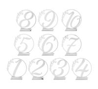 Acrilico Numero Tavolo Cartello Titoli Luogo Carte Etichette Argento Tono 1- 10