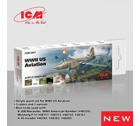Acrilico Paints Set Per Seconda Guerra Mondiale US Aviation ICM 3047