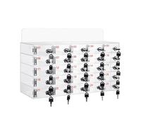 Acrilico Phone Storage nizer con serrature e chiavi, montaggio a parete aula e ufficio nizer per 6 telefoni, design trasparente, 52,5 x 18,5 x 27,5 cm