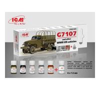 Acrilico Pittura Set Per G7107 And Other Ww2 US Vehicles ICM 3005 Modello Char P
