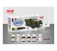 Acrilico Pittura Set Per Laffly V15t ICM 3009 Modellino Char Promo