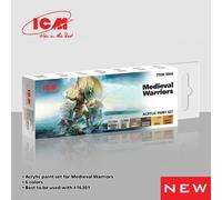 Acrilico Pittura Set Per Medievale Warriors ICM 3066 Modellino Char Promo