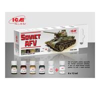 Acrilico Pittura Set Per Soviet Afv WWII ICM 3006 Modellino Char Promo