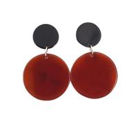 Acrilico rotondo rombo orecchini per le donne grigio marrone colore quadrato orecchini grande cerchio acetato resina moda gioielli regali BrincosPratica