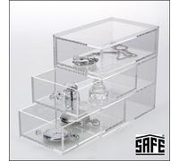 Acrilico box Orologi Tasca 3 scomparti 87x140x39mm Safe 5264 Massa 100x150x150mm