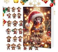 Acrilico scimpanzé, set di ciondoli per calendario, assortimento di figure da appendere, accessorio per pomello della porta della stanza, fornitura di attività festive, sorpresa regalo di compleanno