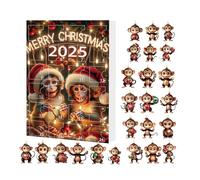 Acrilico scimpanzé, set di ciondoli per calendario, assortimento di figure da appendere, accessorio per pomello della porta della stanza, fornitura di attività festive, sorpresa regalo di compleanno