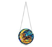 Acrilico Suncatcher, Round Rainbow Reflection Window Hanging Decor with Puzzle Animal Design 7.82 in, Colorful Light Catcher Ornamento decorativo veleno, Home Garden Door Car Balcony Decoration for