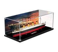 Acrilico Teca per Lego 10294 Titanic, Vetrina Acrilica per Lego 10294 Titanic, con getto d'inchiostro di sfondo, Acrylic Display Case Box Acrilico Vetrina Scatola di Acrilico 3 mm,140 * 20 * 50 cm