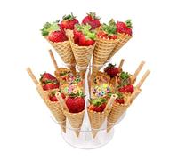 Acrilico - Trasparente Espositore A Cono Di Cialda Rigido E Robusto A Due Livelli, Supporto Per Vetrina Riutilizzabile | Accessorio Elegante Per La Festa Di Compleanno Dei Bambini