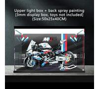 Acrilico Vetrina Teca Compatibile con Lego Technic 42130 Motociclo Set Costruzioni,A Prova di Polvere Acrylic Display Case Con Scatola Luminosa (Non Incluso Modello,3MM) A