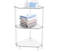 Acrilictriangle Corner Shelf - Tavolo laterale Sturdes | 3 livelli per doccia triangolare organizer - 12 x 12 x 26 pollici supporto angolare per soggiorno, camera da, scaffale angolare