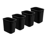 Acrimet Cestino per i rifiuti da scrivania, Bidone da 3,25 Galloni/13 Quart/12 Litri (Plastica) (Colore nero) (Set di 4)