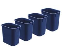 Acrimet Cestino per i rifiuti da scrivania, Bidone da 3,25 Galloni/13 Quart/12 Litri (Plastica) (Colore blu) (Set di 4)