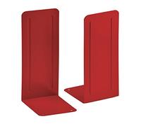 Acrimet Fermalibri Premium Jumbo Reggilibri in Metallo Resistente (Altezza 23 cm) (Rosso) (1 Paio)