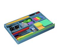 Acrimet Organizzatore da Cassetto e Scrivania con 8 Scompartimenti Multiuso per Cancelleria e Accessori (Plastica) (Blu)
