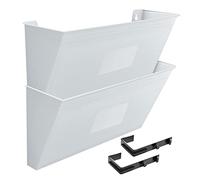 Acrimet Organizzatore da Muro per Cartelline Modulari in Plastica, formato Lettera A4 (ganci inclusi) (Colore Bianco) (Confezione da 2)