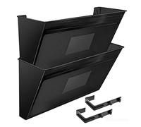 Acrimet Organizzatore da Muro per Cartelline Modulari in Plastica, formato Lettera A4 (ganci inclusi) (Colore Nero) (Confezione da 2)