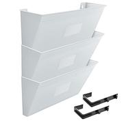 Acrimet Organizzatore da Muro per Cartelline Modulari in Plastica, formato Lettera A4 (ganci inclusi) (Colore Bianco) (Confezione da 3)