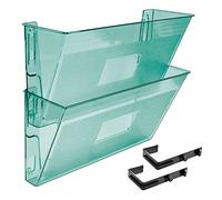 Acrimet Organizzatore da Muro per Cartelline Modulari in Plastica, formato Lettera A4 (ganci inclusi) (Colore Verde Trasparente) (Confezione da 2)