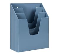 Acrimet Organizzatore Porta Cartelle Verticale a Triplo Scomparto, Separatore per File (Plastica) (Colore Blu)