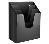 Acrimet Organizzatore Porta Cartelle Verticale a Triplo Scomparto, Separatore per File (Plastica) (Colore Nero)