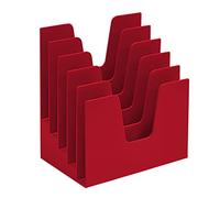 Acrimet Organizzatore Porta Documenti Inclinato a 5 Scomparti, Porta Lettere, Cartelle e Posta, Organizzatore da Scrivania per Ufficio, Supporto per Organizzazione da Scrivania (Plastica) (Rosso)