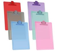 Acrimet Portablocco Formato Lettera A4 (34 x 24 cm) Clip in Metallo Premium con Righelli Laterali (Plastica) (Colori Assortiti) (Confezione da 6 Pezzi)