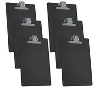 Acrimet Portablocco Formato Lettera A4 (34 x 24 cm) Clip in Metallo Premium con Righelli Laterali (Plastica) (Colore Nero) (Confezione da 6 Pezzi)