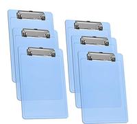 Acrimet Portablocco Formato Memo A5 (23,5 x 16 cm) Clip a Basso Profilo (Plastica) (Colore Blu Trasparente) (Confezione da 6 Pezzi)