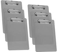 Acrimet Portablocco Formato Memo A5 (23,5 x 16 cm) Clip a Basso Profilo (Plastica) (Colore Grigio Trasparente) (Confezione da 6 Pezzi)