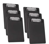 Acrimet Portablocco Formato Memo A5 (23,5 x 16 cm) Clip a Basso Profilo (Plastica) (Colore Nero) (Confezione da 6 Pezzi)