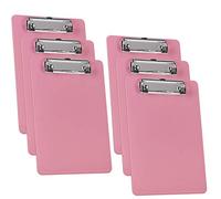 Acrimet Portablocco Formato Memo A5 (23,5 x 16 cm) Clip a Basso Profilo (Plastica) (Colore Rosa) (Confezione da 6 Pezzi)