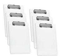 Acrimet Portablocco Formato Memo A5 (23,5 x 16 cm) Clip a Basso Profilo (Plastica) (Colore Trasparente) (Confezione da 6 Pezzi)